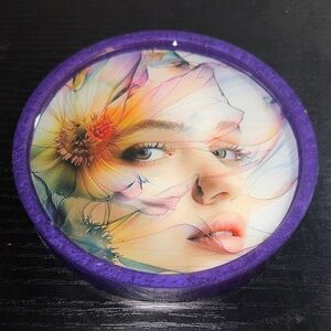NORE’S NOVELTIES Set of 2 Round Handcrafted Coasters “ALLY”
